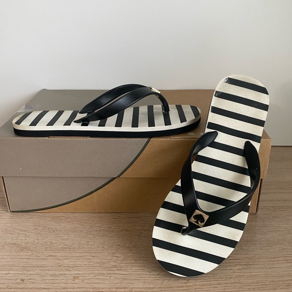 Kate Spade ♠️ Black/White Women Slide Slippers - SZ 5-6 - Picture 6 of 14